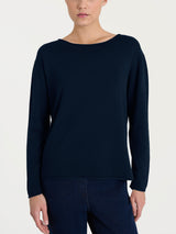 Jersey asimétrico con cuello redondo de Four Seasons Azul para mujer - Ragno