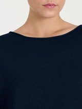 Jersey asimétrico con cuello redondo de Four Seasons Azul para mujer - Ragno
