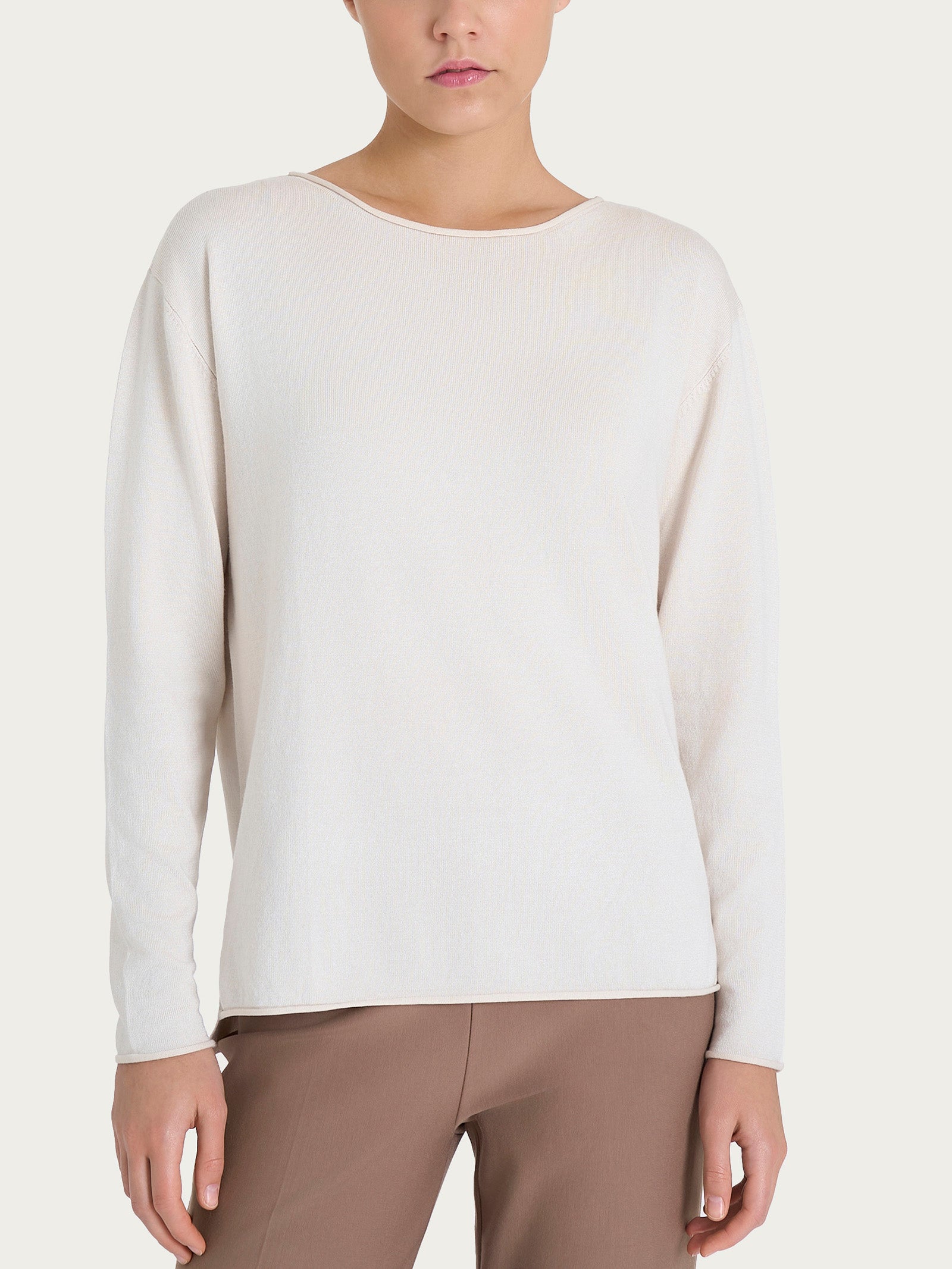 Maglia asimmetrica con scollo a barchetta Four Seasons Bianchi Donna - Ragno