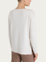 Jersey asimétrico con cuello redondo de Four Seasons Bianchi para mujer - Ragno