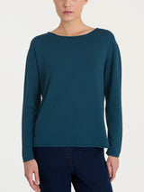 Maglia asimmetrica con scollo a barchetta Four Seasons Blu Donna - Ragno