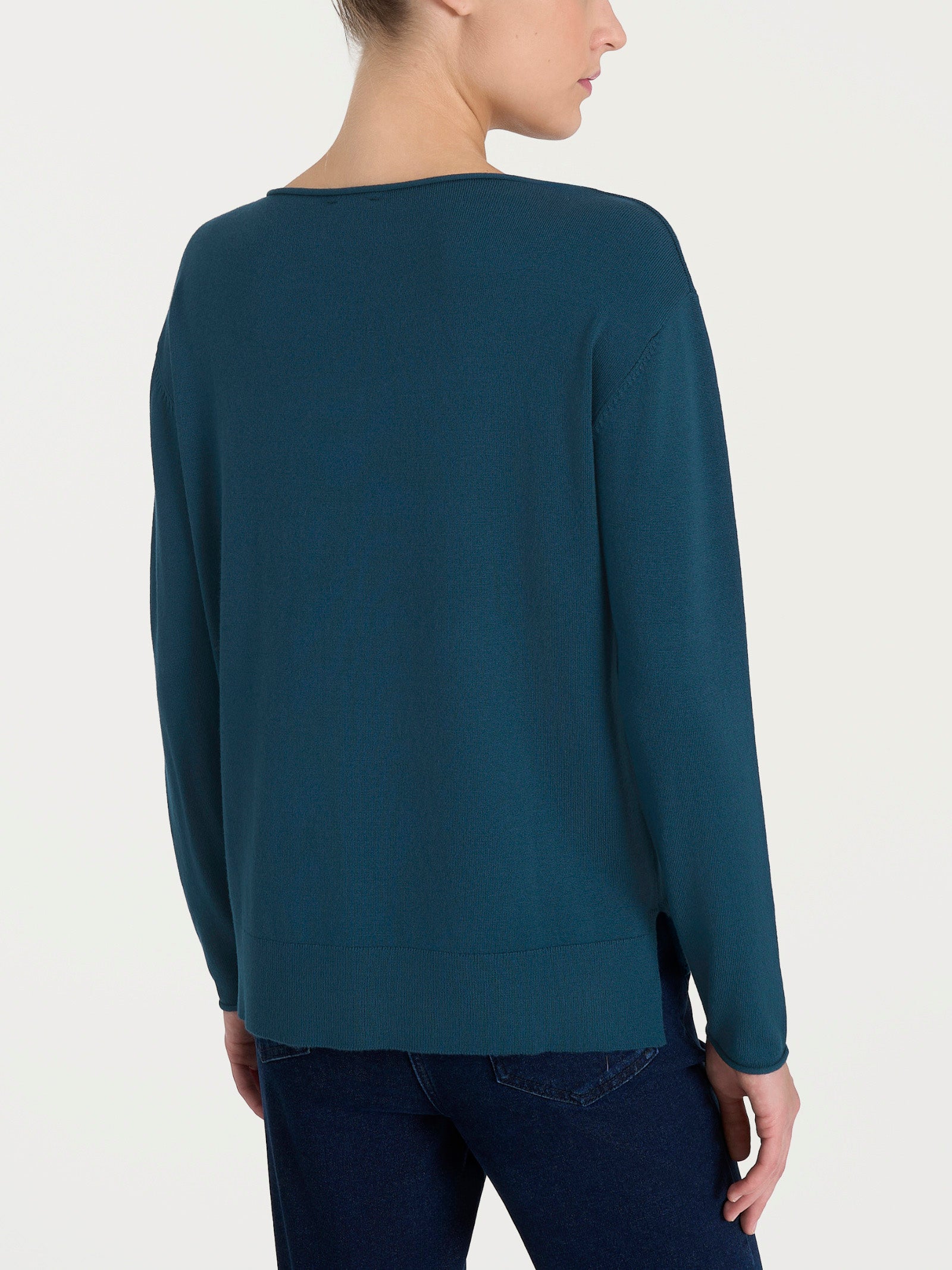 Maglia asimmetrica con scollo a barchetta Four Seasons Blu Donna - Ragno