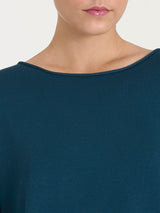 Maglia asimmetrica con scollo a barchetta Four Seasons Blu Donna - Ragno