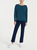 Maglia asimmetrica con scollo a barchetta Four Seasons Blu Donna - Ragno