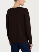 Jersey asimétrico con cuello redondo de Four Seasons, marrón, para mujer - Ragno