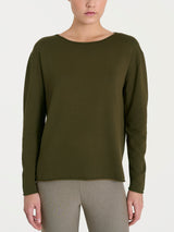 Maglia asimmetrica con scollo a barchetta Four Seasons Verdi Donna - Ragno