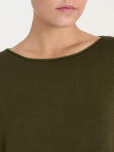 Maglia asimmetrica con scollo a barchetta Four Seasons Verdi Donna - Ragno