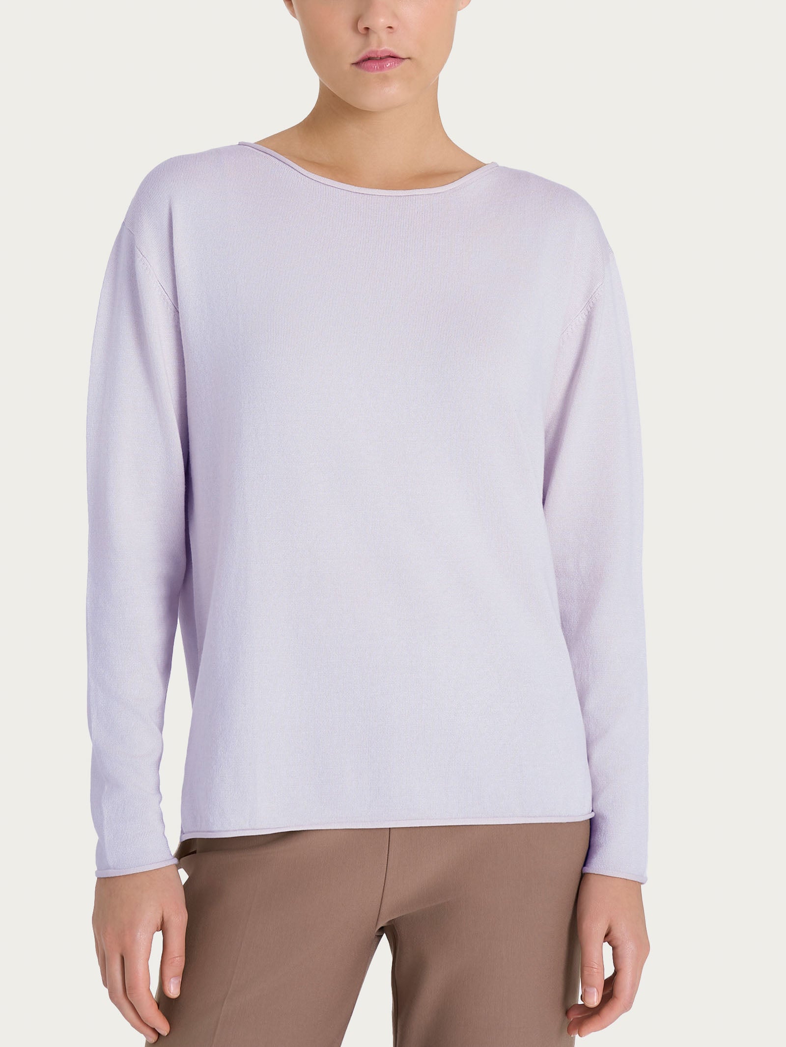 Maglia asimmetrica con scollo a barchetta Four Seasons Rosa Donna - Ragno