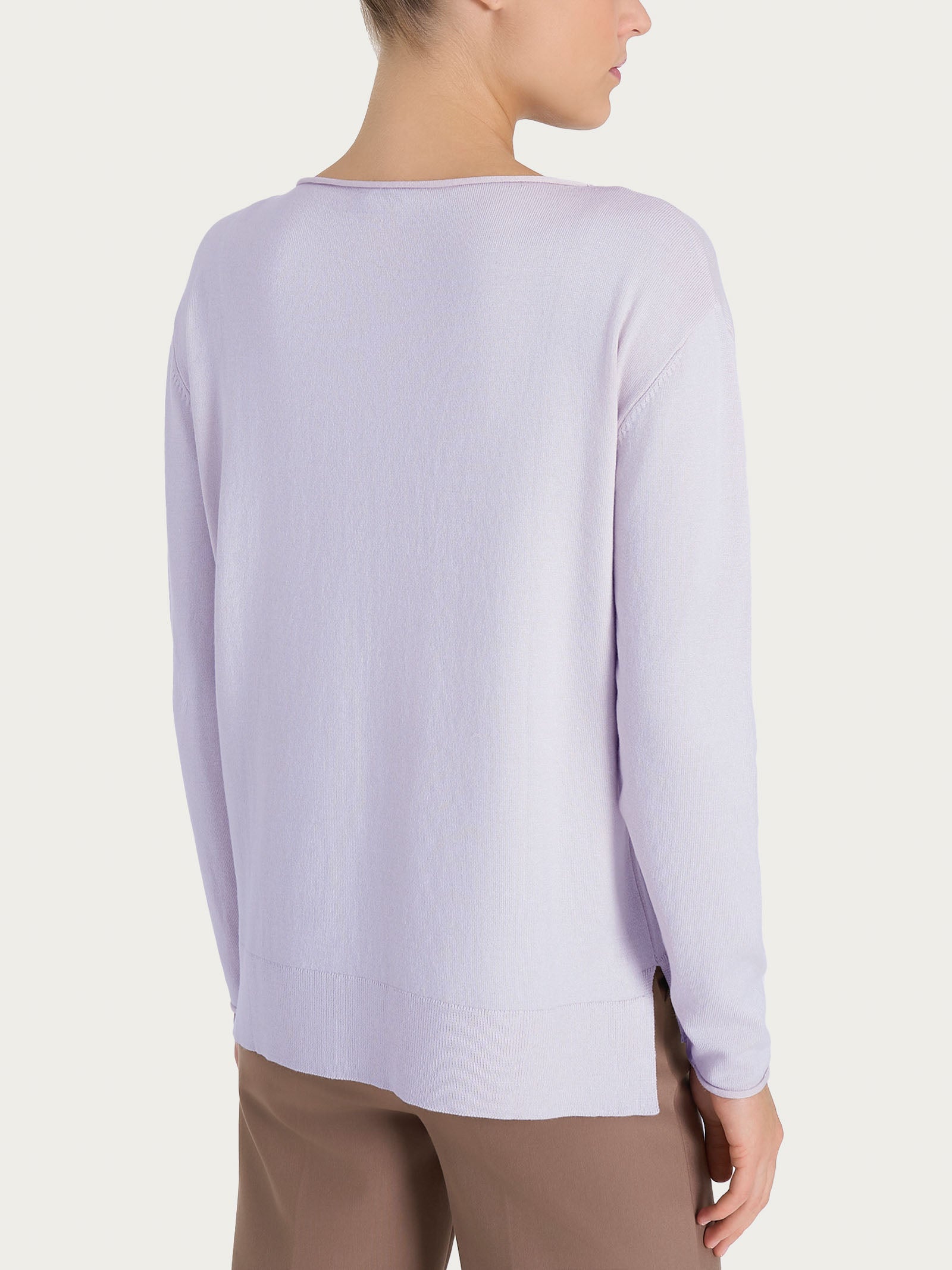 Maglia asimmetrica con scollo a barchetta Four Seasons Rosa Donna - Ragno