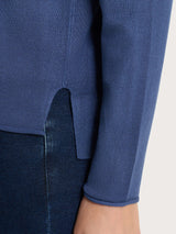 Maglia asimmetrica con scollo a barchetta Four Seasons Blu Donna - Ragno