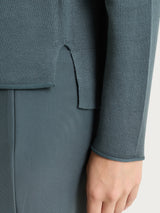 Four Seasons Gray Women's Asymmetrical Boat-Neck Sweater - Ragno
