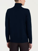 Jersey de cuello alto asimétrico Four Seasons Azul para mujer - Ragno