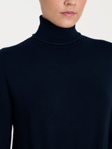 Jersey de cuello alto asimétrico Four Seasons Azul para mujer - Ragno