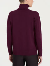 Jersey de cuello alto asimétrico Four Seasons morado para mujer - Ragno