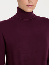 Jersey de cuello alto asimétrico Four Seasons morado para mujer - Ragno