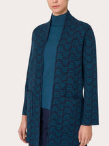 Cardigan lungo aperto in Super Soft Blu Donna - Ragno