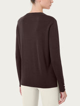 Maglia girocollo con perline in Merino Soft - - Ragno