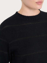 Maglia girocollo a righe in misto angora - - Ragno