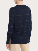 Maglia girocollo a righe in misto angora - - Ragno