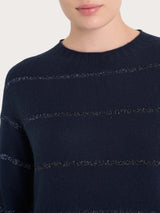 Maglia girocollo a righe in misto angora - - Ragno