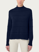 Lupetto corto a righe in misto angora - - Ragno