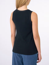 Canotta a spalla larga in costina di cotone Neri Donna - Ragno
