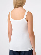 Camiseta sin mangas de tirantes estrechos de punto elástico de algodón para mujer de Bianchi - Ragno