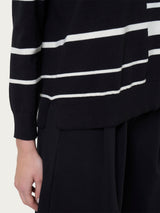 Maglia girocollo a righe sfalsate Four Seasons Neri Donna - Ragno