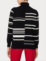 Dolcevita a righe sfasate Four Seasons Neri Donna - Ragno