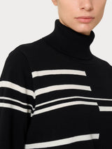 Dolcevita a righe sfasate Four Seasons Neri Donna - Ragno