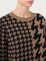 Maglia girocollo con bifantasia in filato Winter Cotton Marroni Donna - Ragno