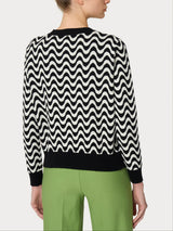 Maglia corta girocollo in filato Winter Cotton Neri Donna - Ragno