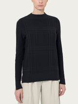Maglia girocollo Punto Riso Tartan in Super Soft - - Ragno