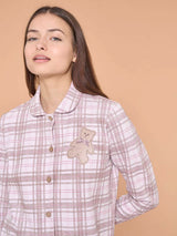 Camicia da notte aperta in interlock di cotone - - Ragno