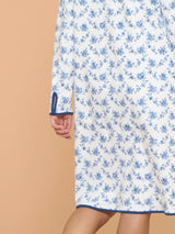 Camicia da notte in interlock di cotone Blu Donna - Ragno