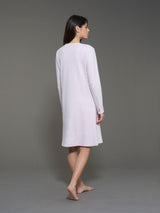 Camicia da notte a serafino in interlock di cotone Viola Donna - Ragno