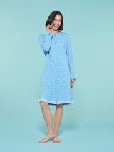 Camicia da notte aperta in interlock di cotone - - Ragno