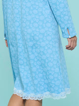 Camicia da notte aperta in interlock di cotone - - Ragno