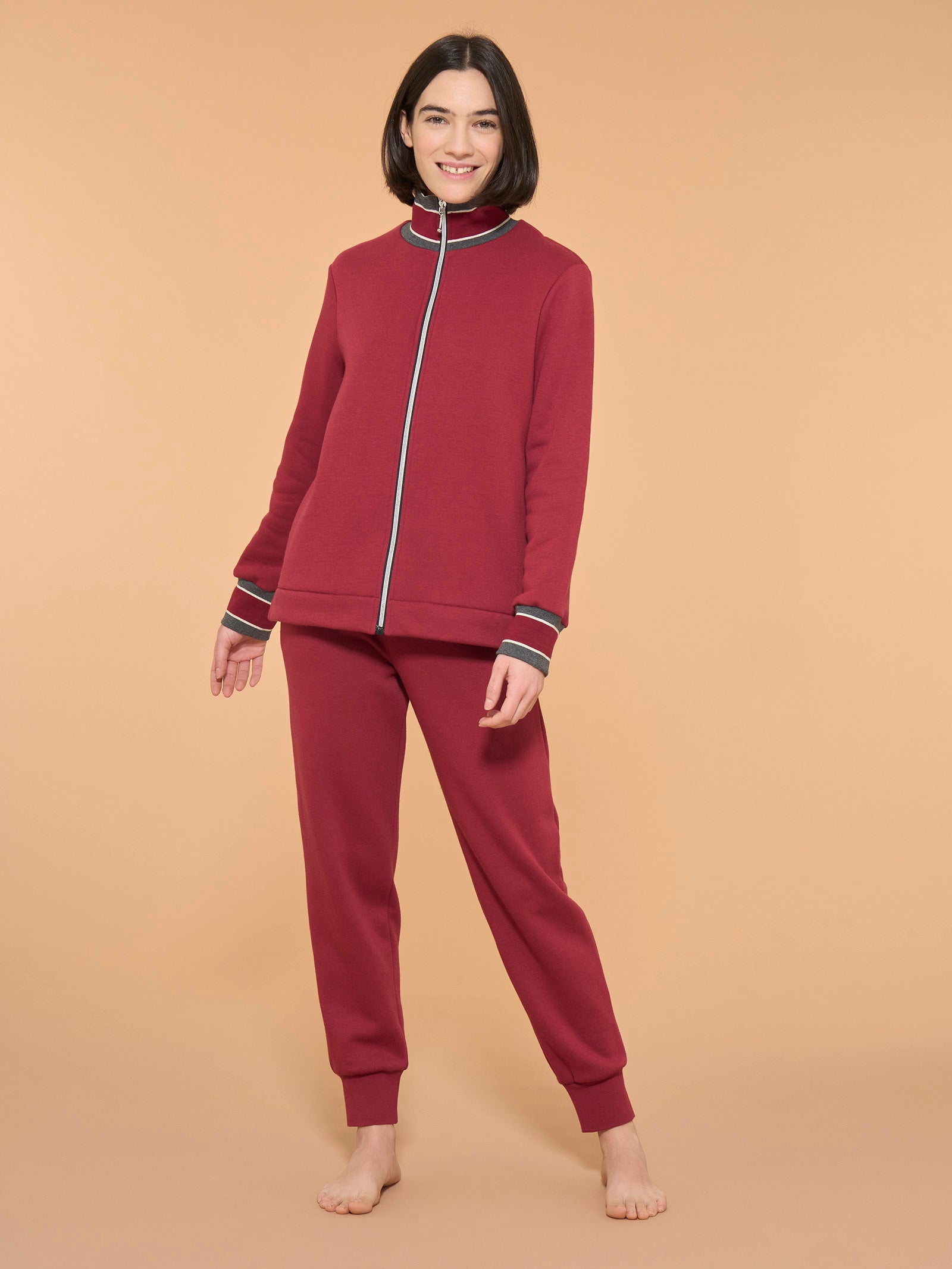 Tuta Da Casa In Velluto Nicky 57669 Per Donna – Calda E Morbida, Felpa Intera Con Cerniera – Cotone E Poliestere – Benessere E Homewear Invernale – Taglia Small - 2