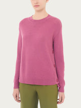 Pullover girocollo con bottoni laterali in Merino Soft - - Ragno