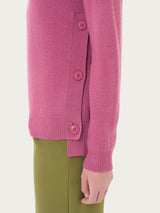 Pullover girocollo con bottoni laterali in Merino Soft - - Ragno