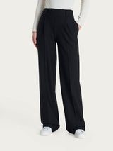 Pantalone ampio con tasche e pinces in Compact Neri Donna - Ragno