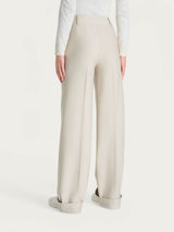 Pantalone ampio con tasche e pinces in Compact Bianchi Donna - Ragno