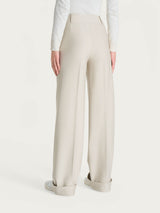 Pantalone ampio con tasche e pinces in Compact Bianchi Donna - Ragno