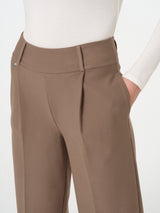 Pantalone ampio con tasche e pinces in Compact Marroni Donna - Ragno