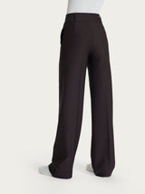 Pantalone ampio con tasche e pinces in Compact Marroni Donna - Ragno