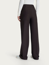 Pantalone ampio con tasche e pinces in Compact Marroni Donna - Ragno