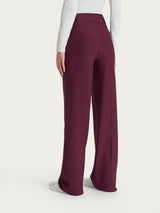 Pantalone ampio con tasche e pinces in Compact Viola Donna - Ragno