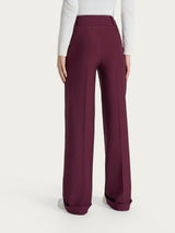 Pantalone ampio con tasche e pinces in Compact Viola Donna - Ragno