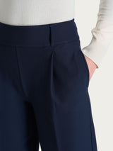 Pantalone a carota con tasche e pinces in Compact Blu Donna - Ragno